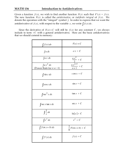 MATH 136 Introduction to Antiderivatives /