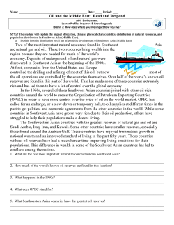 Oil and the Middle East: Read and Respond Two of the most