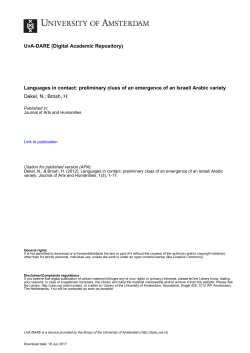 Languages in contact: preliminary clues of an - UvA-DARE