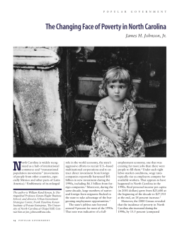 The Changing Face of Poverty in North Carolina