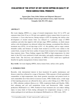 evaluation of the effect of hot water dipping on quality of fresh