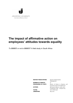 The impact of affirmative action on employees` attitudes towards