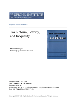Tax Reform, Poverty, and Inequality - Upjohn Research