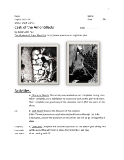 Cask of the Amontillado Activities