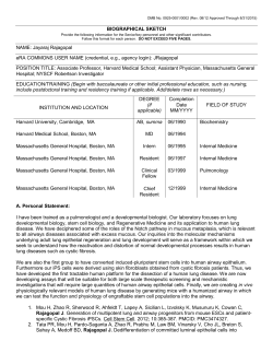 Biosketch - Massachusetts General Hospital