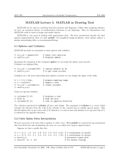 MATLAB Lecture 5. MATLAB as Drawing Tool