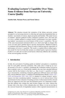Evaluating Lecturer`s Capability Over Time. Some Evidence from