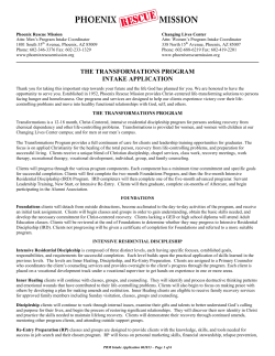 the transformations program intake application