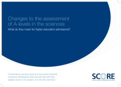 Changes to the assessment of A-levels in the sciences