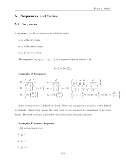 5 Sequences and Series