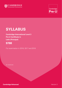 syllabus - Cambridge International Examinations