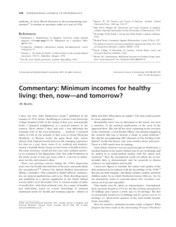 Commentary: Minimum incomes for healthy living