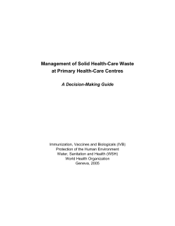 Management of Solid Health-Care Waste at Primary Health