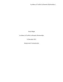Avoidance of Conflict in Romantic Relationships