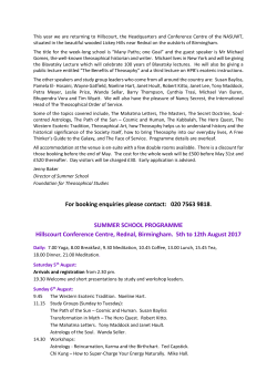 Summer School - Theosophical Society in England