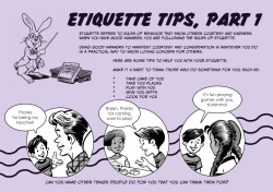 Etiquette Tips, Part 1