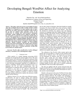 Developing Bengali WordNet Affect for Analyzing