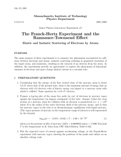 The Franck-Hertz Experiment and the Ramsauer