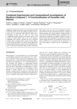 Combined Experimental and Computational Investigations of