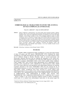 embryological characters to study the justicia