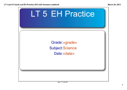 LT 5 and 6 Fossils and EH Practice 2015 with Answers.notebook