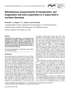 Simultaneous measurements of transpiration, soil evaporation and