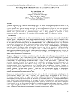 Revisiting the Confucian Norms in Korean Church Growth