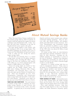 Mutual Savings Banks - FRASER (St.Louis Fed)