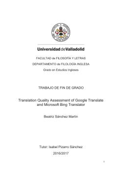 Translation Quality Assessment of Google Translate and