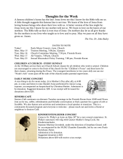 Bulletin Notices for May 14, 2017