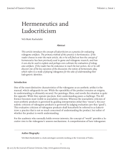 Hermeneutics and Ludocriticism