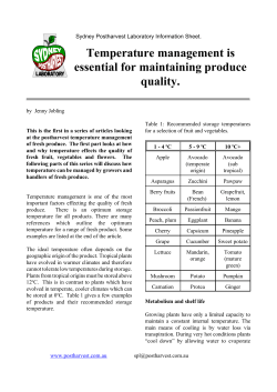 Temperature management is essential for maintaining produce quality