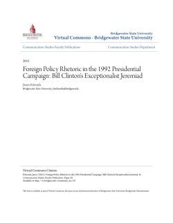 Foreign Policy Rhetoric in the 1992 Presidential Campaign: Bill