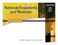 Unit 8-2 Operations and Radical Expressions