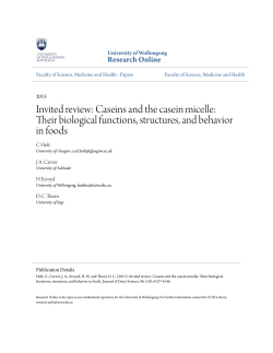 Invited review: Caseins and the casein micelle
