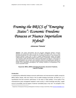 Framing the BRICS of &ldquo;Emerging States&rdquo;