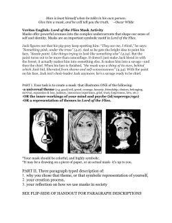 LotF Mask Activity - 9/10 English, Ms. Glentzer