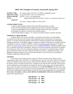 BIOL 305: Principles of Genetics - SIU