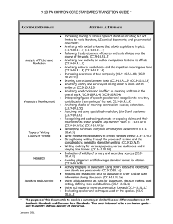 ELA Emphasis Grades 9 and 10