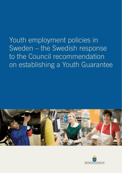 Youth employment policies in Sweden – the