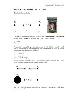 B2. BASICS OF GRAVITY EXPLORATION
