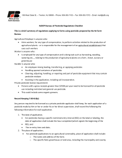 NJDEP Bureau of Pesticide Regulations Checklist This is a brief
