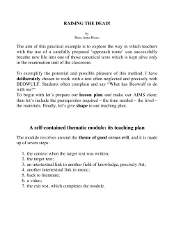 A self-contained thematic module: its teaching plan