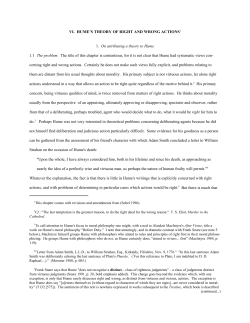 Hume &ndash; Theory of Right and Wrong Actions