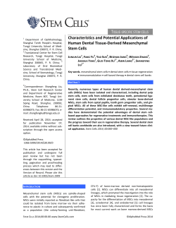 Characteristics and Potential Applications of human dental tissue