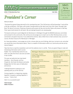 Spring Conference Michigan Montessori Board of Directors 2016-17