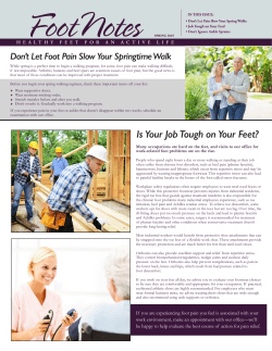 Is Your Job Tough on Your Feet?