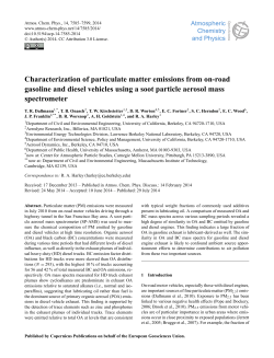 Characterization of particulate matter emissions from on