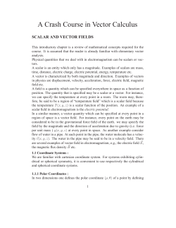 A Crash Course in Vector Calculus