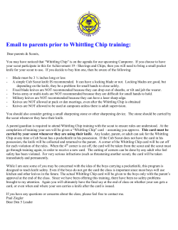 Email to parents prior to Whittling Chip